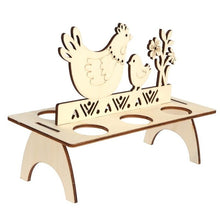 Load image into Gallery viewer, Wooden Easter Egg Rack Stand Rabbit Hen Happy Easter Pattern Festival Easter Egg Tray Holder DIY Decoration for Home